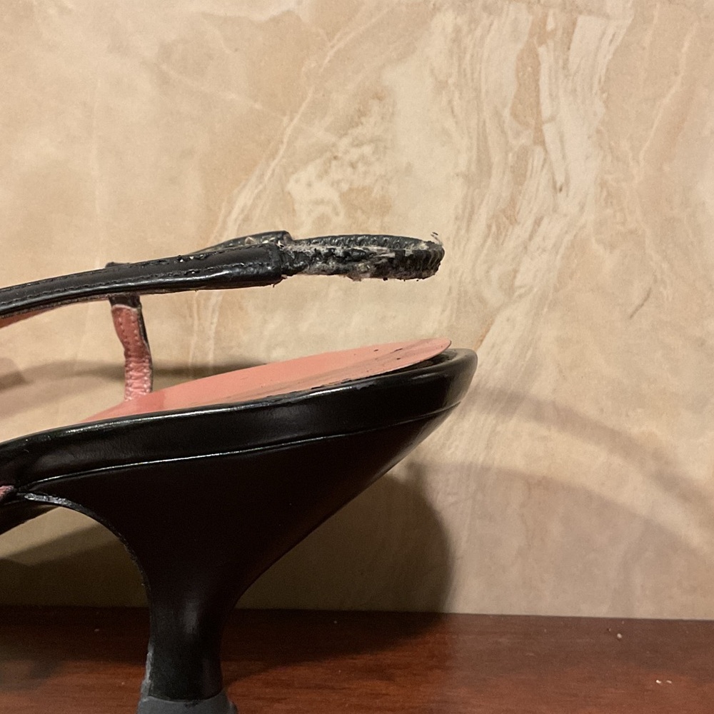 Salvatore Ferragamo Black Slingback Heels, Size 8.5B - Picture 10 of 13